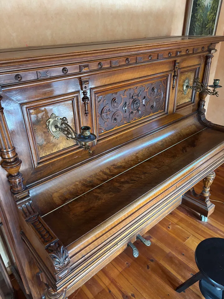 Antieke Uebel & Lechleiter-piano – ca. 1906 - Afbeelding 2 van 5
