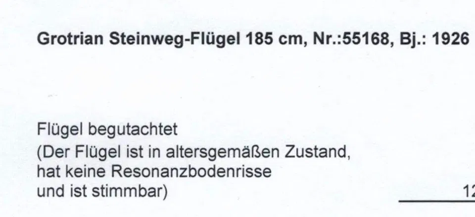 Fortepian Grotrian-Steinweg, rok produkcji 1926, czarny, 185 cm – 4 900 € do negocjacji - Zdjęcie 4 z 6
